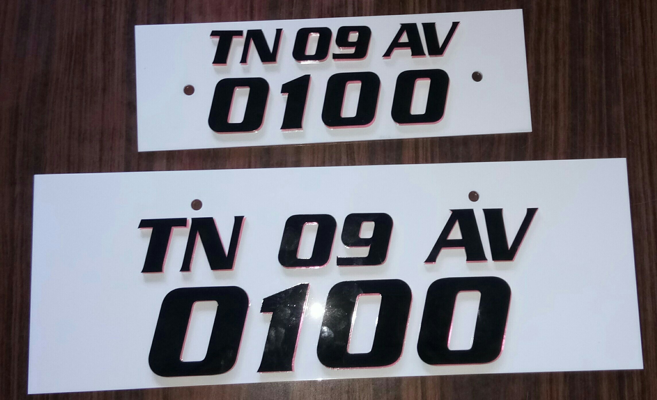 Acrylic Car Number Plate( 4 Wheeler), Car Registration Plate, कार नंबर