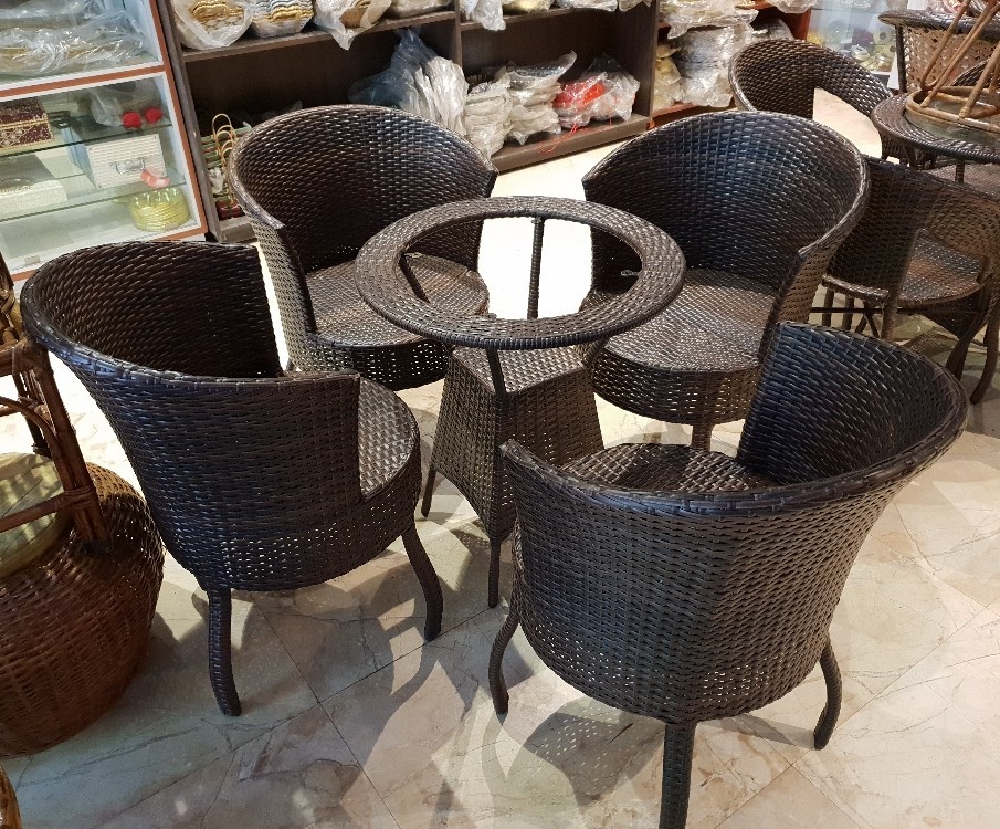 Brown D10 Wicker Chair Table Set at Rs 28000/piece in Kanpur ID