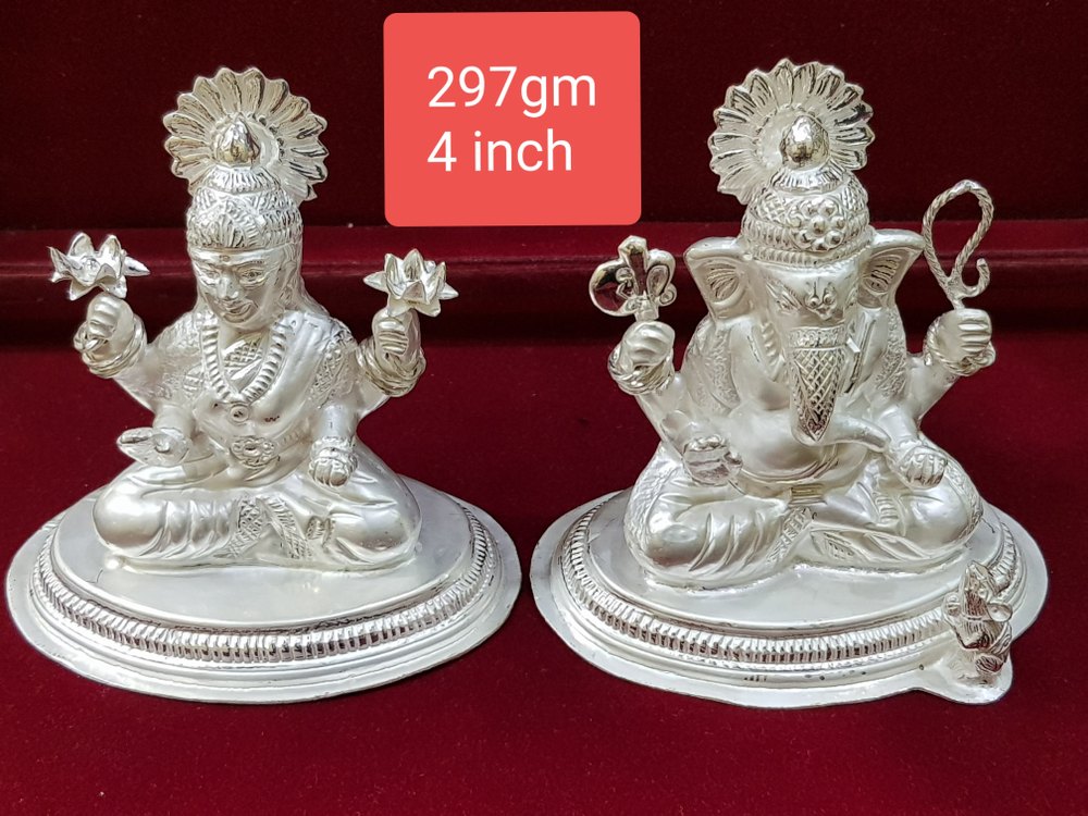 925 Silver Laxmi Ganesh Idol at Rs 1500/pair SILVER IDOL MOORTI MURTI