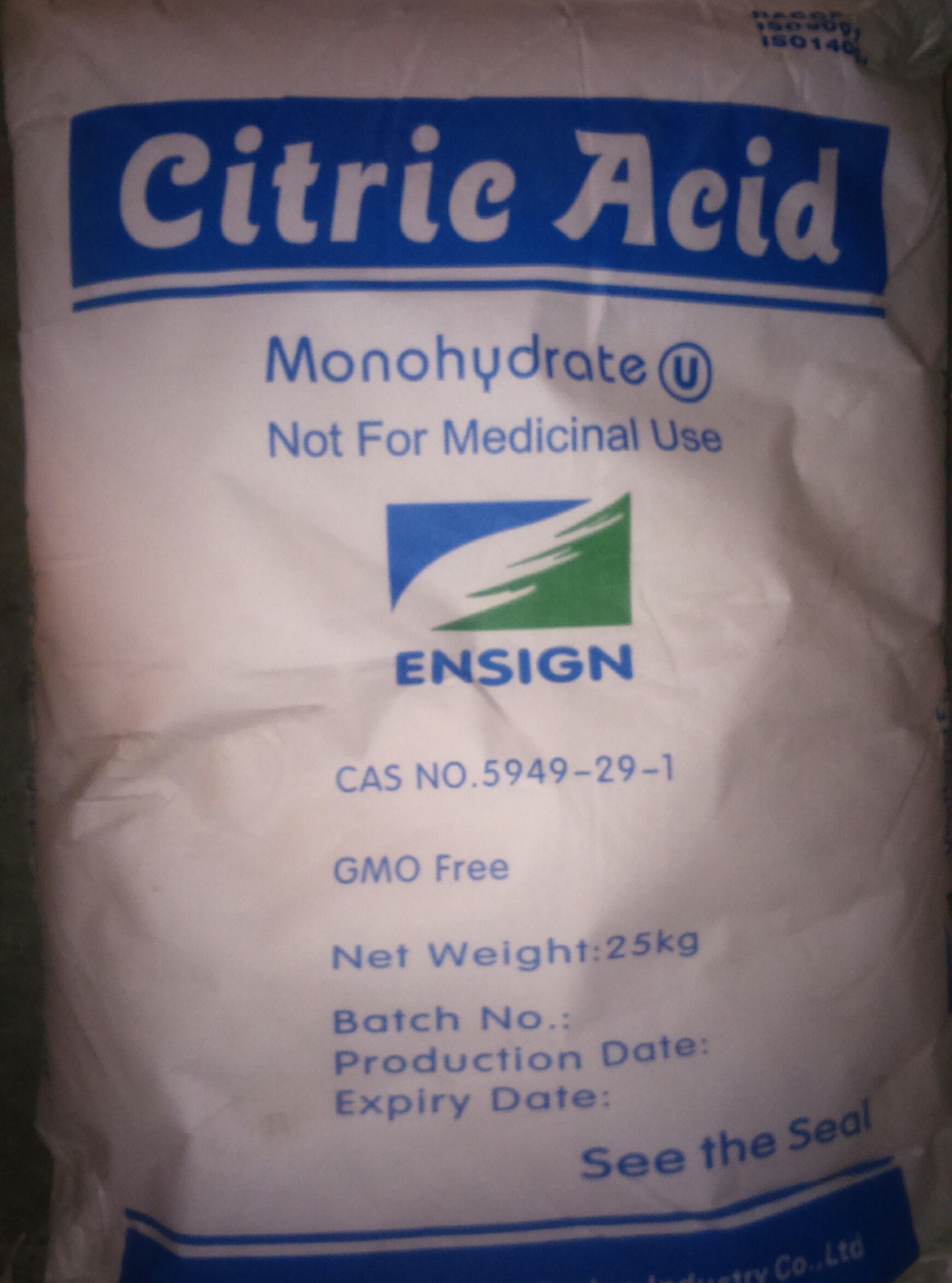 Citric Acid, Grade Standard Food Grade, Packaging Type Bag, ID