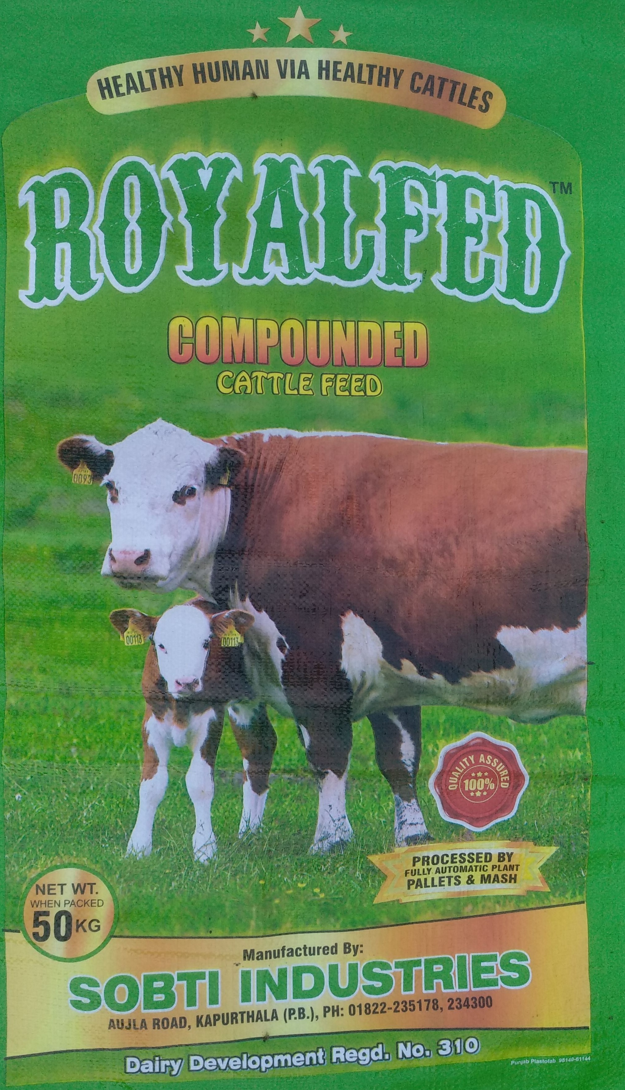 Grower Calf Royalfed Cattle Feed at Rs 1200/bag Maize Cattle Feed