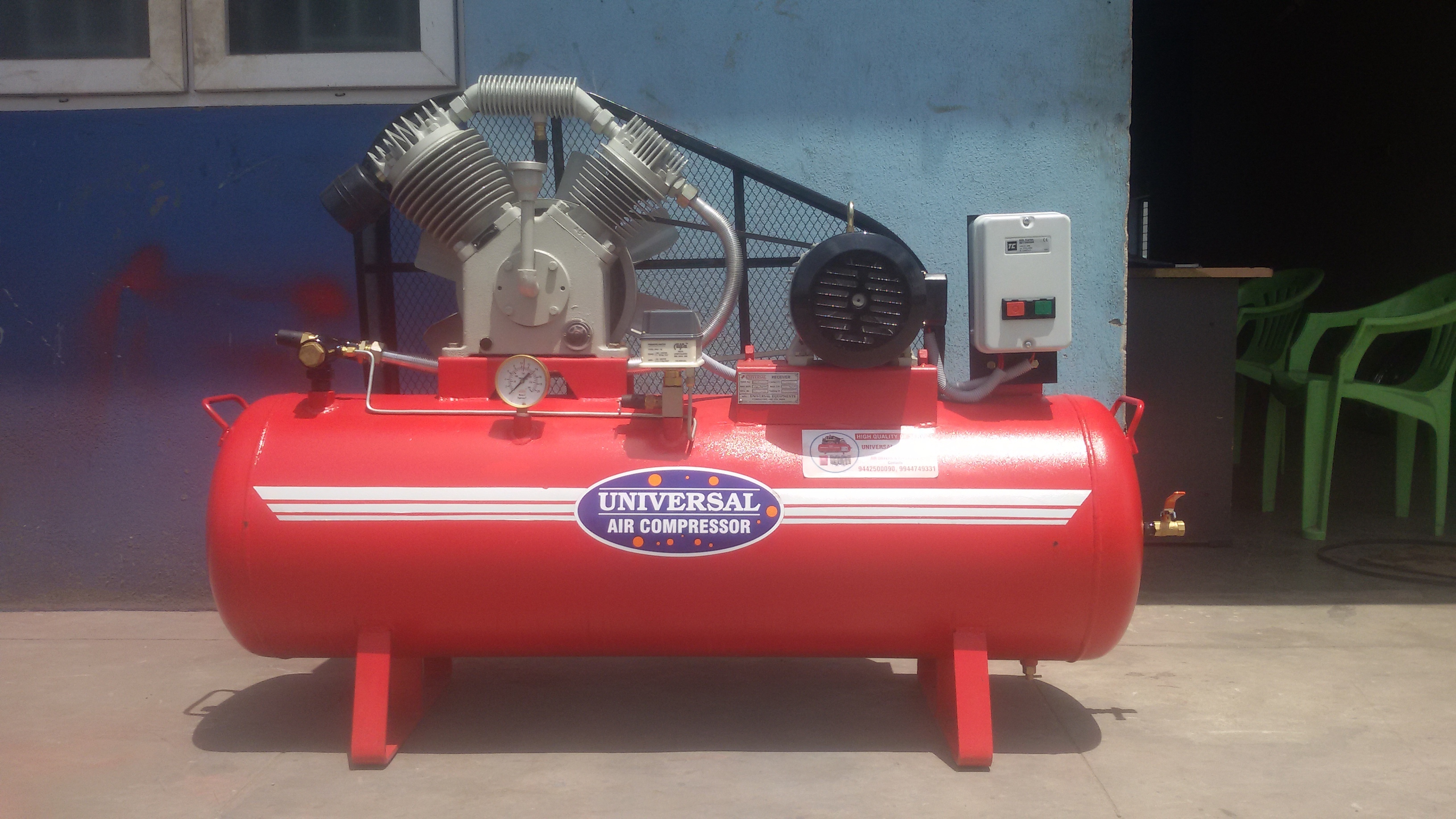 Universal Single Stage 220 Litre Tank Air Compressor, Warranty 12
