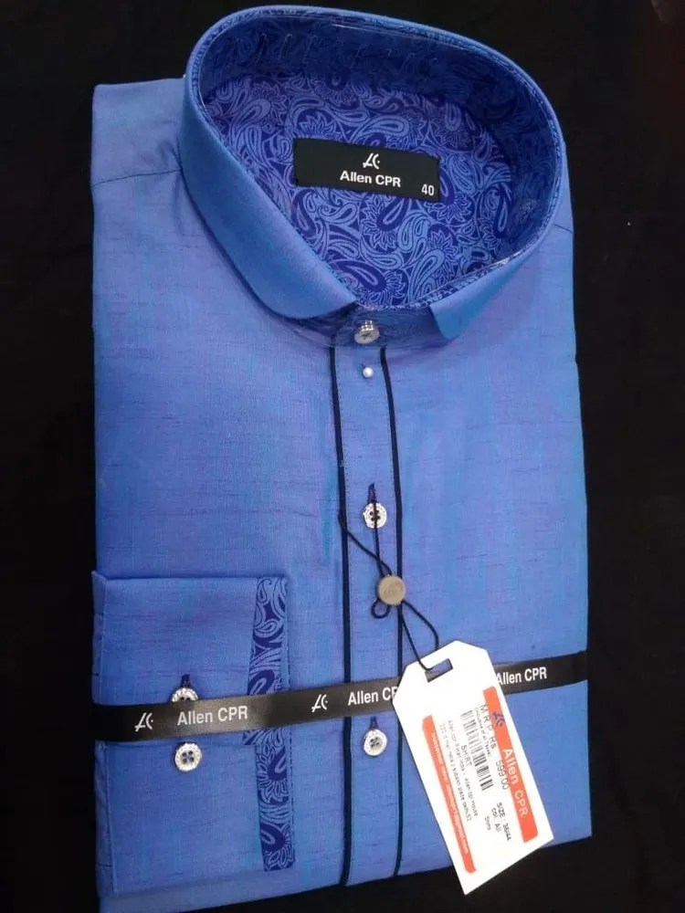 Cotton Blue Mens Party Wear Shirt at best price in New Delhi ID