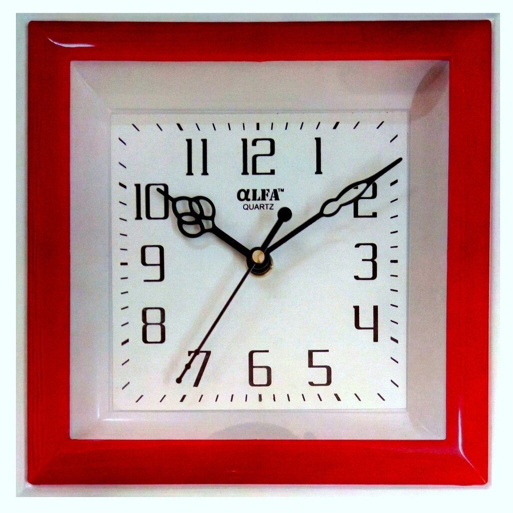 RED Square Wall Clock, AQ1302 at best price in Morbi ID 15173614833