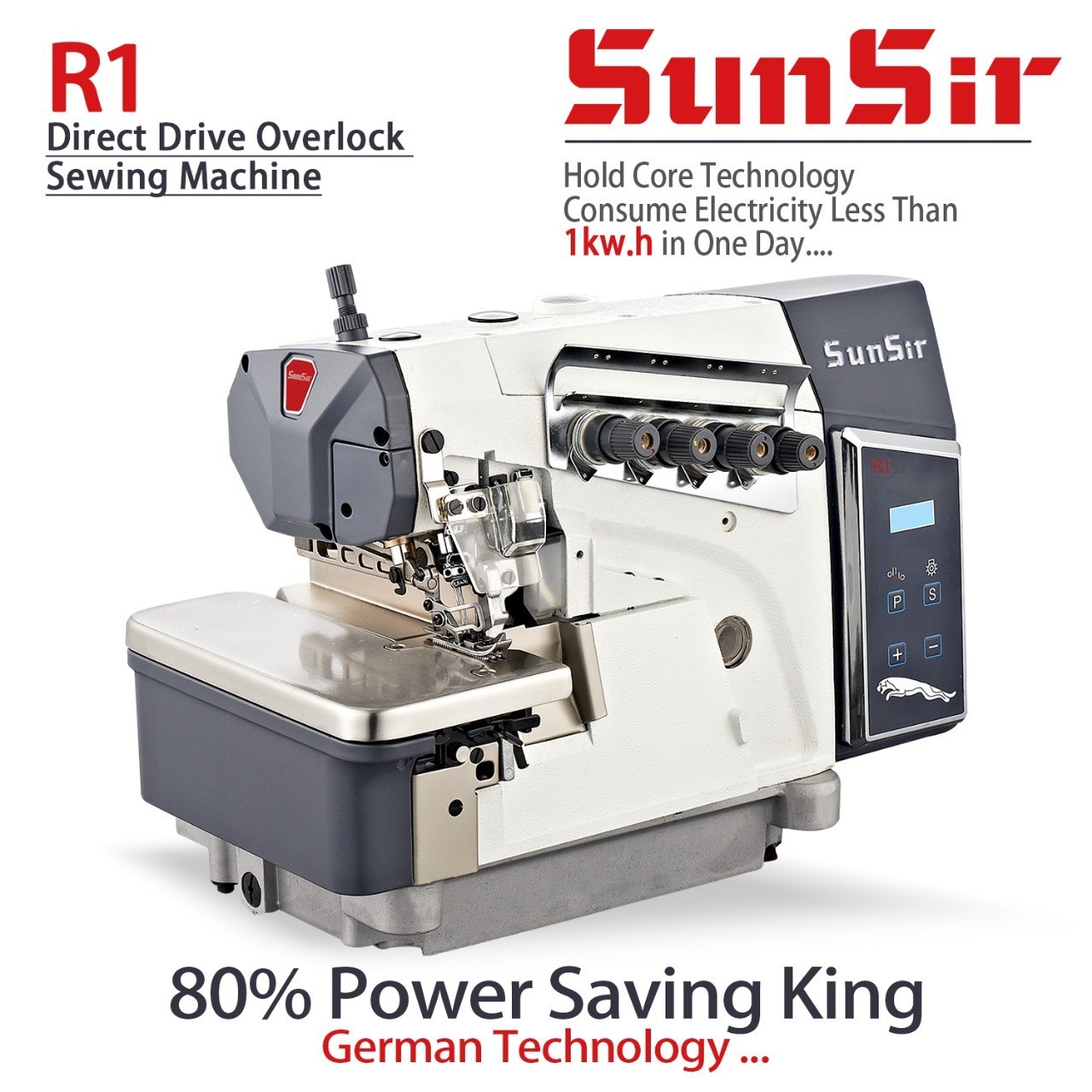 Sunsir Direct Drive Over Lock Sewing Machine, R1, Automatic Grade Semi