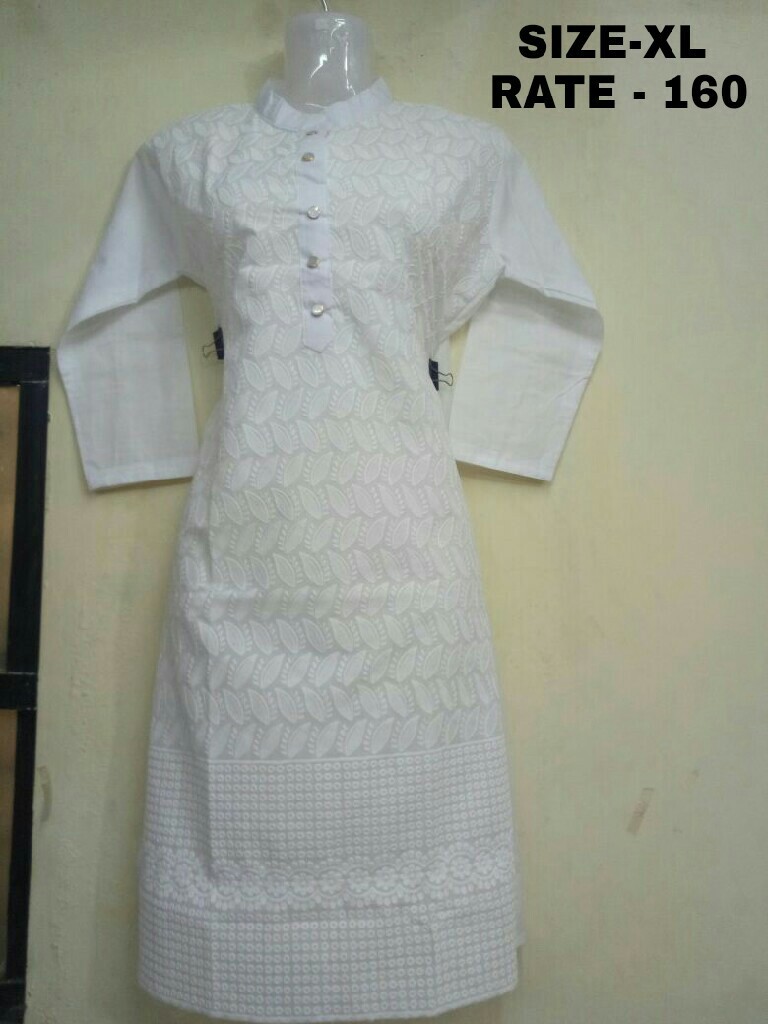 White Cotton Ladies Chicken Kurti, Rs 160 /piece Gajendra Textile ID