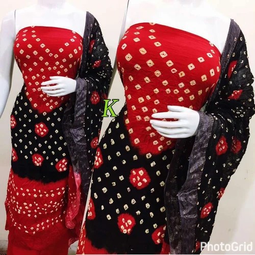 Bandhani Dress Material at Rs 490/piece Tie Dye Dress Material in