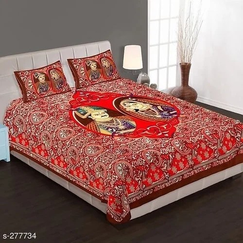 Cotton Double Bed Sheet With Pillow Covers, Size 100inx 100 In at Rs