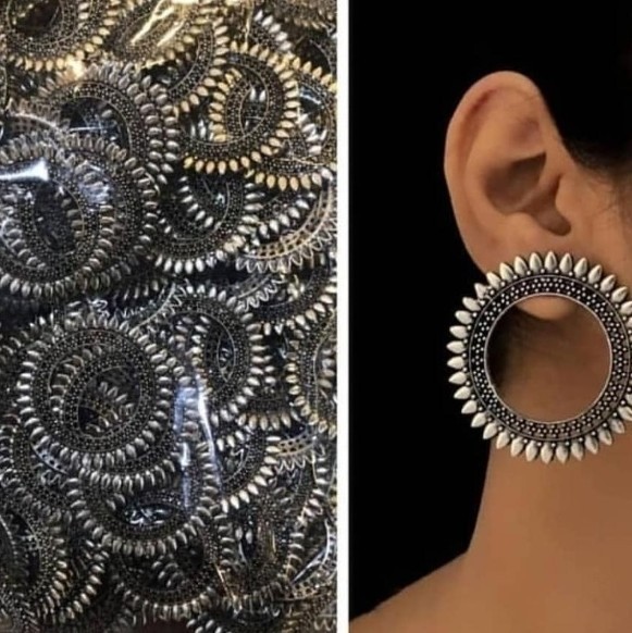 Oxidised Sivler Silver Oxidized Earrings, Rs 35 /pair K M Handicrafts