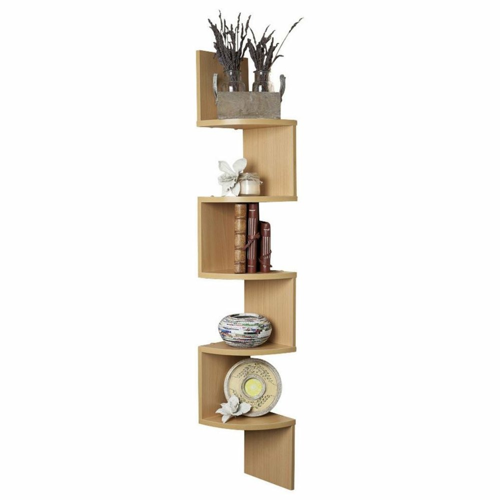Polished Wooden Zig Zag Corner Shelf, Wall Mounted, 5 Shelves at Rs 500