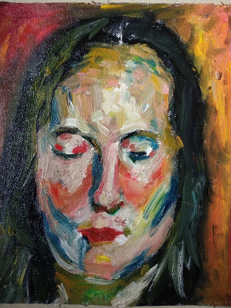 Oil Color Abstract Portrait Painting at best price in Pune ID