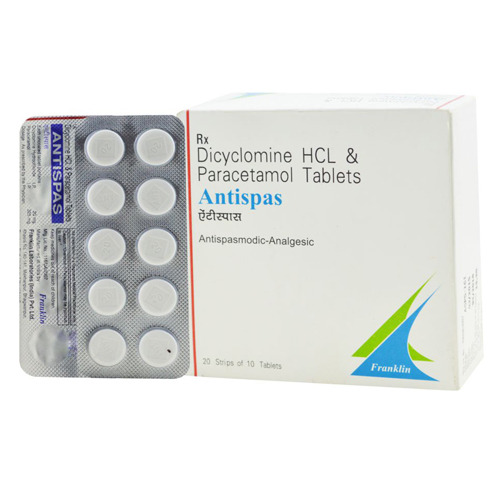 Antispas Dicyclomine Paracetamol Tablet, Packaging Type Box, Packaging