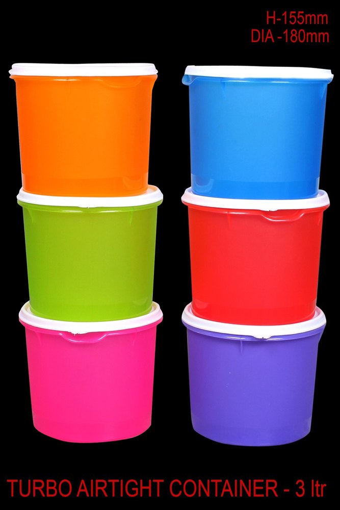 Plain Round Plastics Airtight Container, For Food Storage, Packaging