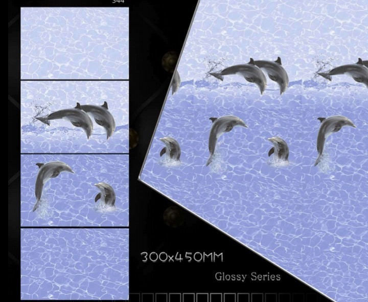 Ceramic 10x15 Dolphin Wall Tiles, For Bathroom, Thickness 510 Mm, Rs