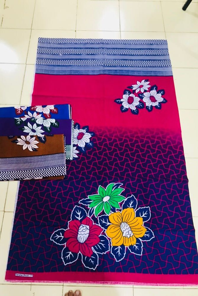 4445" Blue Cotton Nighty Fabric 2.50 Cut, For Dress, GSM 150200 GSM