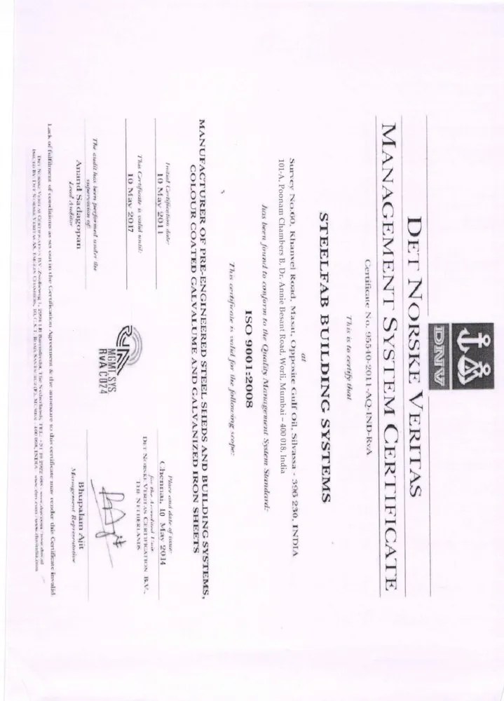 Steelfab Building Systems Manufacturer from Masat, Silvassa, India