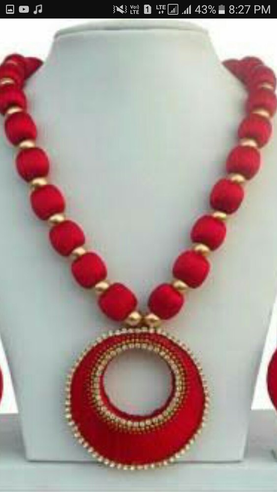 Silkthered Every One Colour Silk Thread Necklace at Rs 100/pair in Mumbai