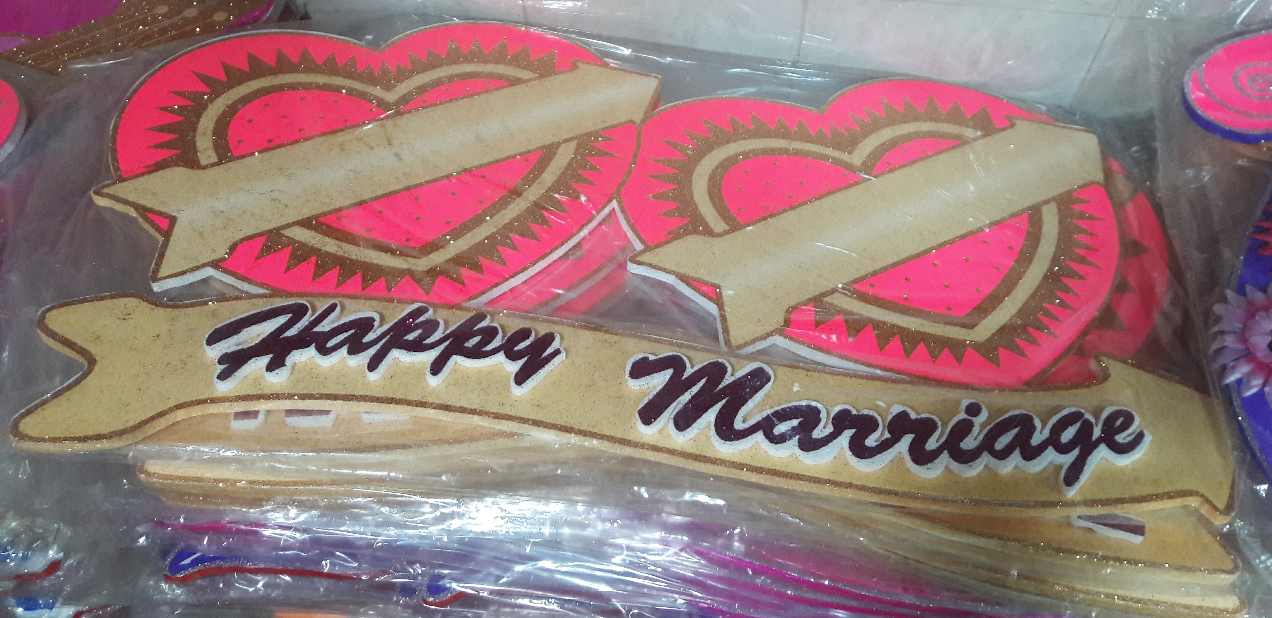 Multicolor Thermocol Wedding Name Board, Kadar Bhai Haar Wala ID