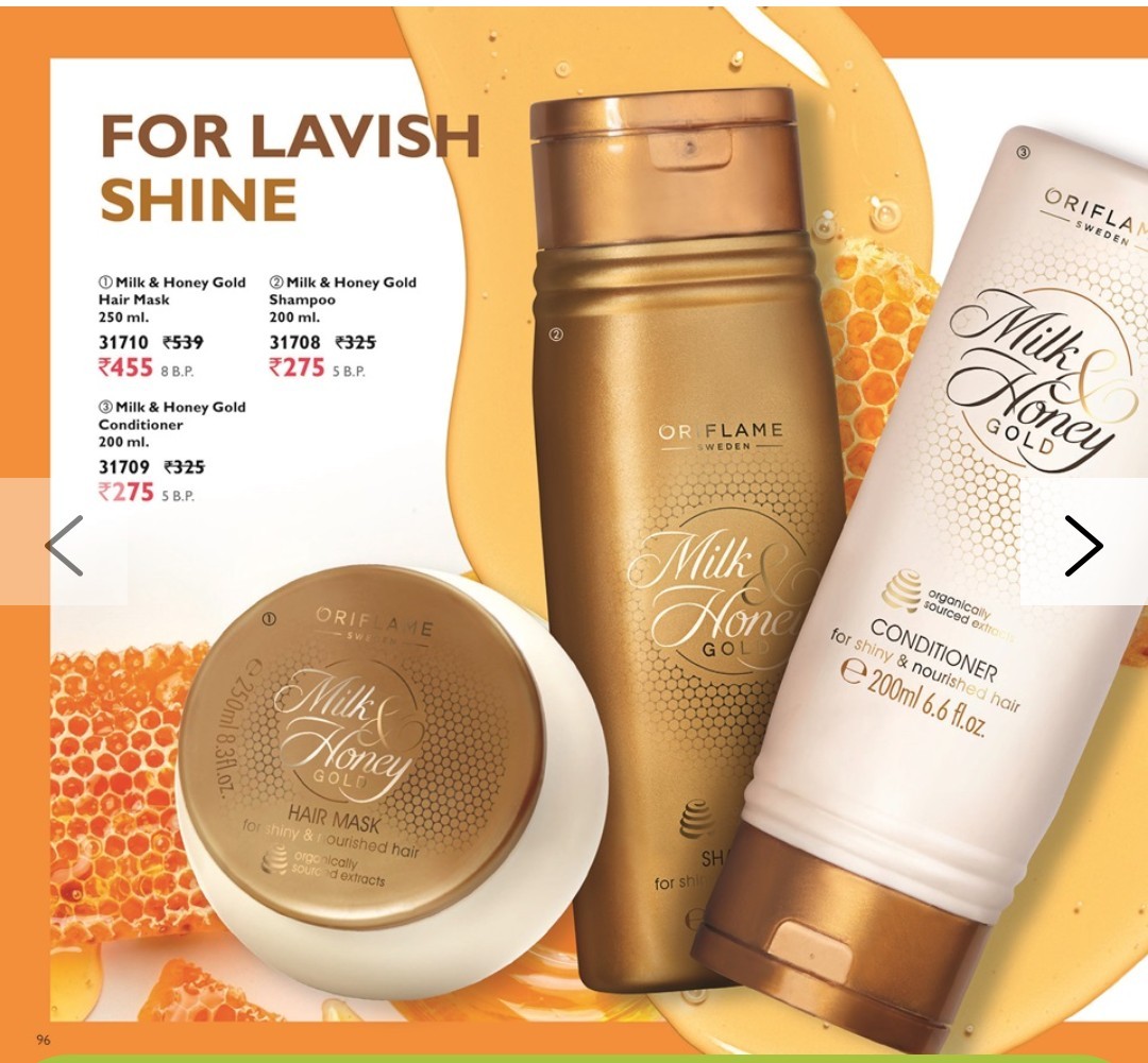 oriflame Milk Honey Gold Hair Mask & Shampoo And Conditioner, Rs 1000