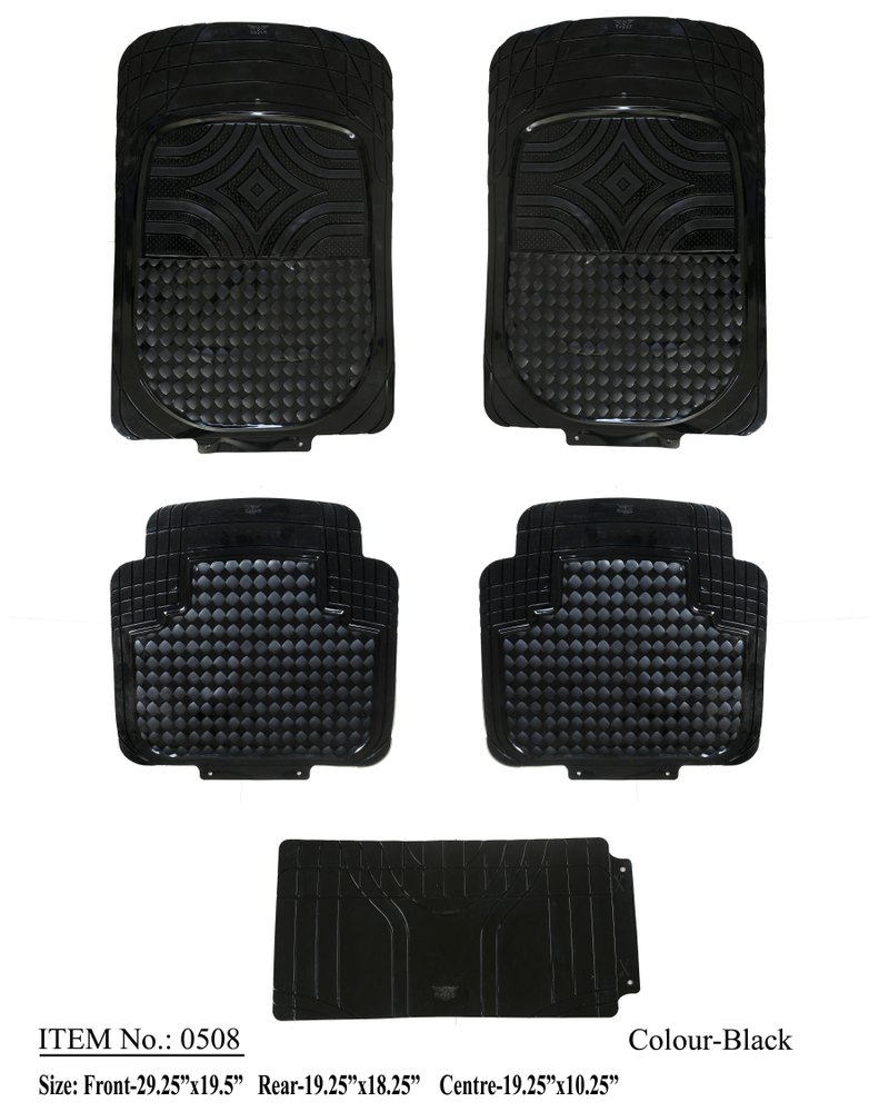 Raggs Black PVC Car Floor Mats Universal Size (Raggs0508)pvc car foot