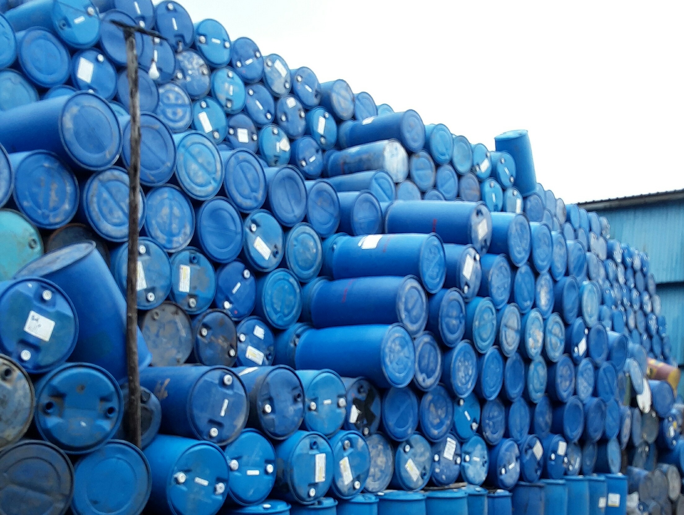 Blue PVC Drum, For Chemical Storage, Ak Barrels And General Scraps ID