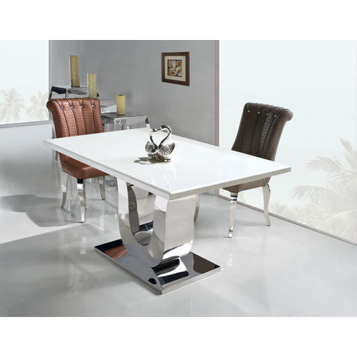 Gaur Steel Stainless Steel 6 Seater SS Dining Table, for