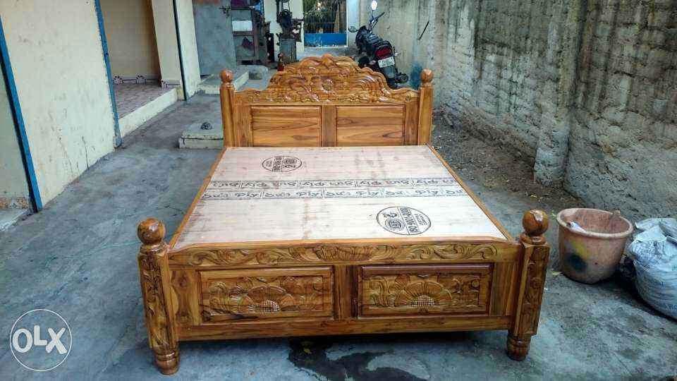 Heavy Carving King Size Teak Wood Cot at Rs 27500 Wooden Cot Bed in