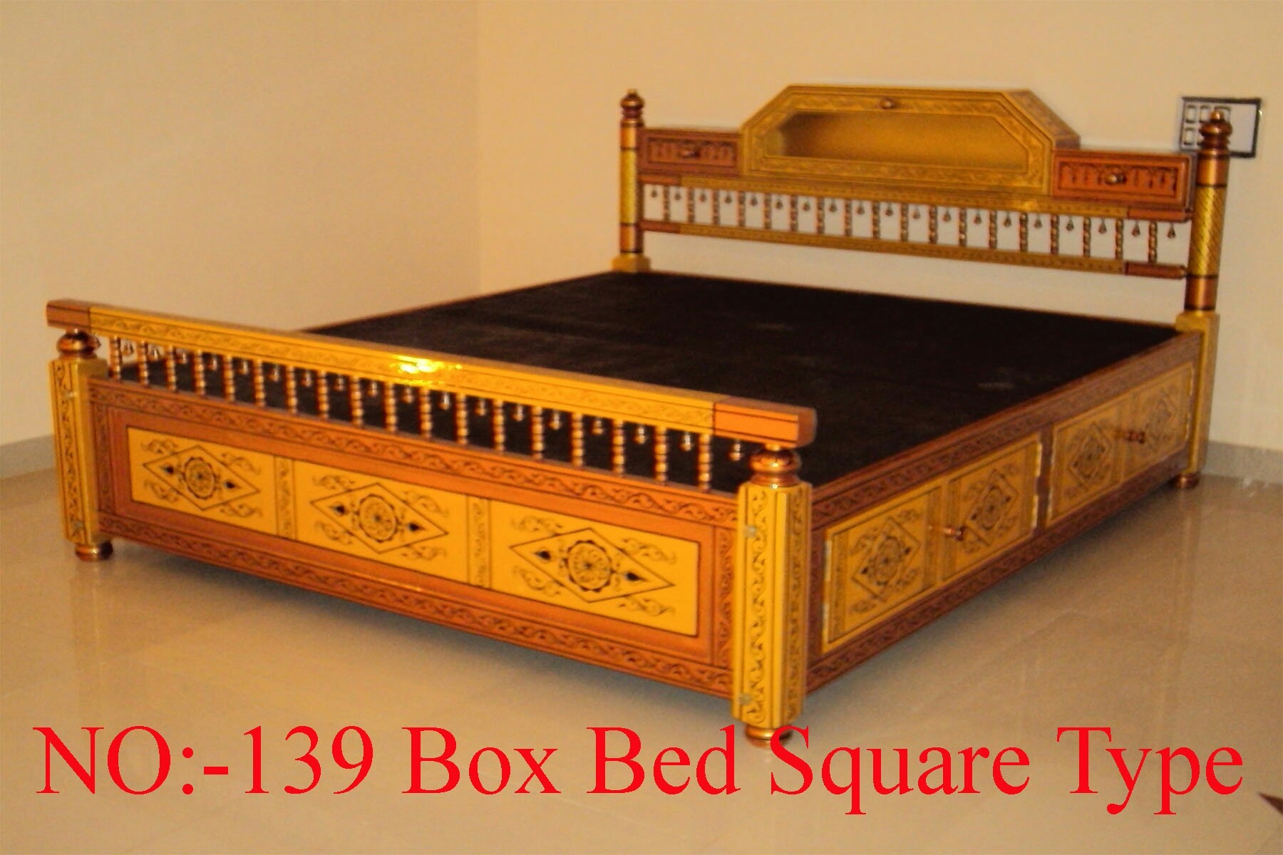 Wooden Box Bed, Enclosed Bed, Closed Bed, Close Bed, Box Type Bed