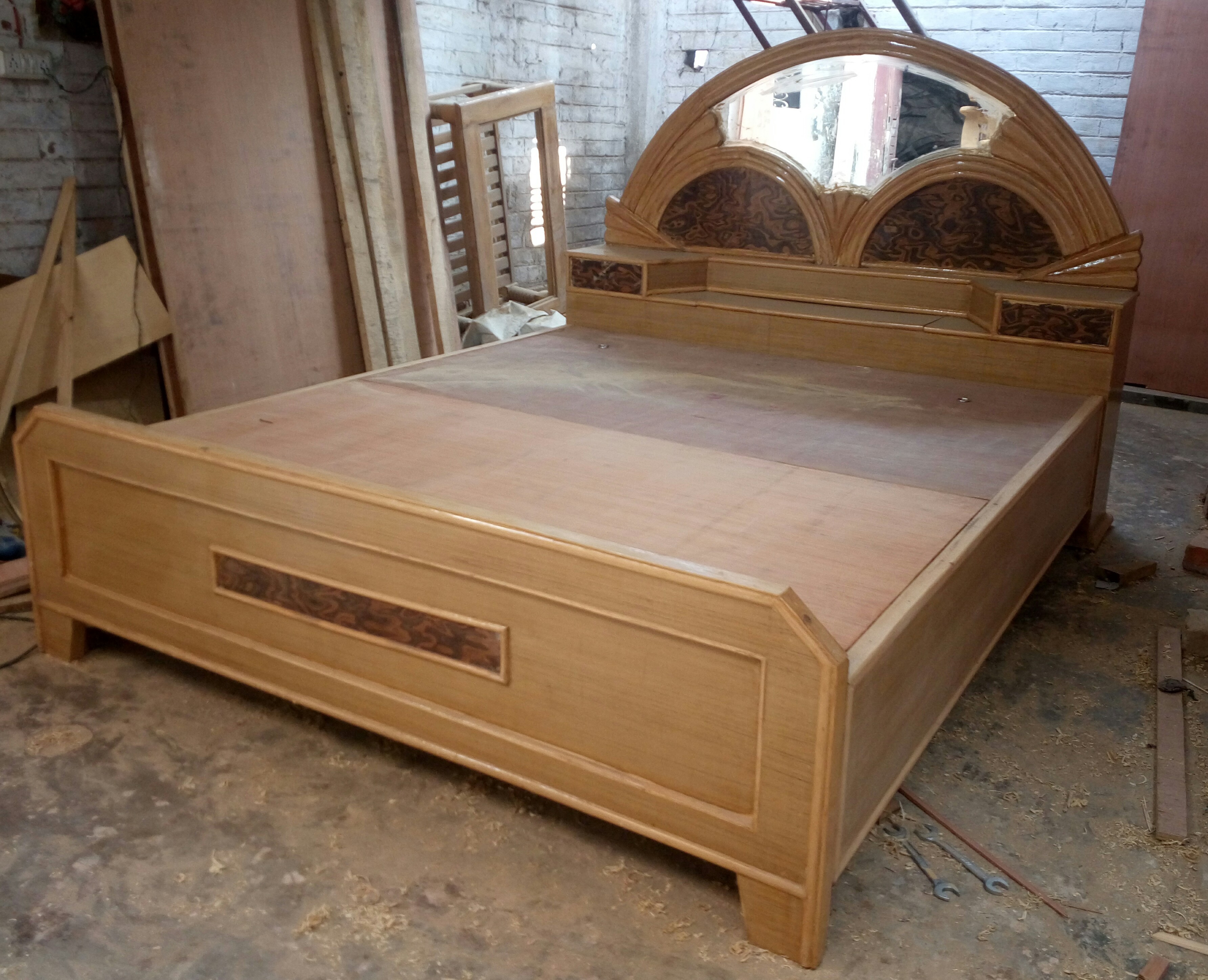 Green Wooden Box Double Bed, Green Wood ID 18616427497