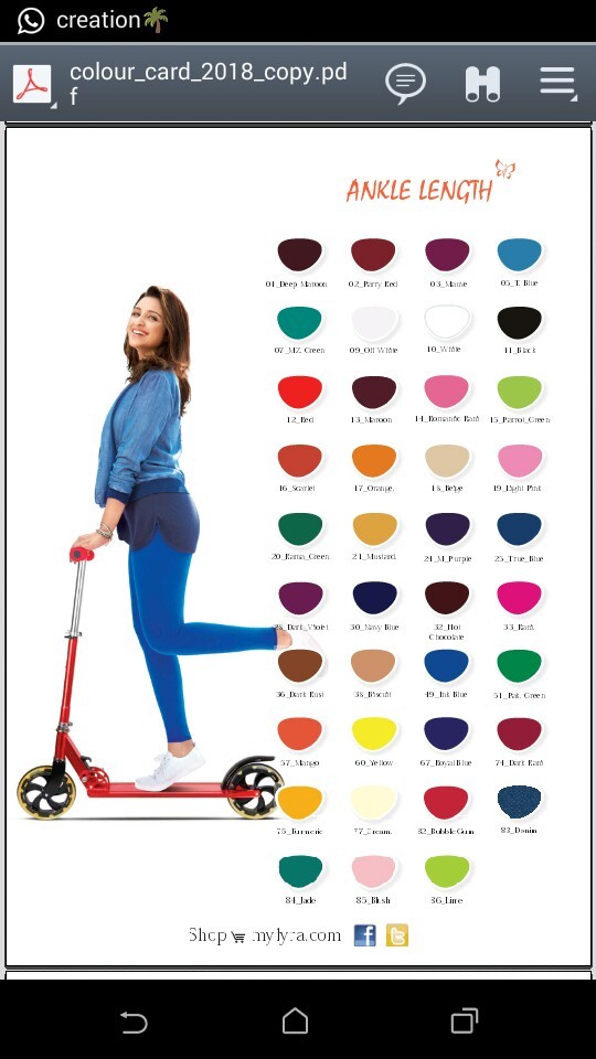 lyra leggings color chartway