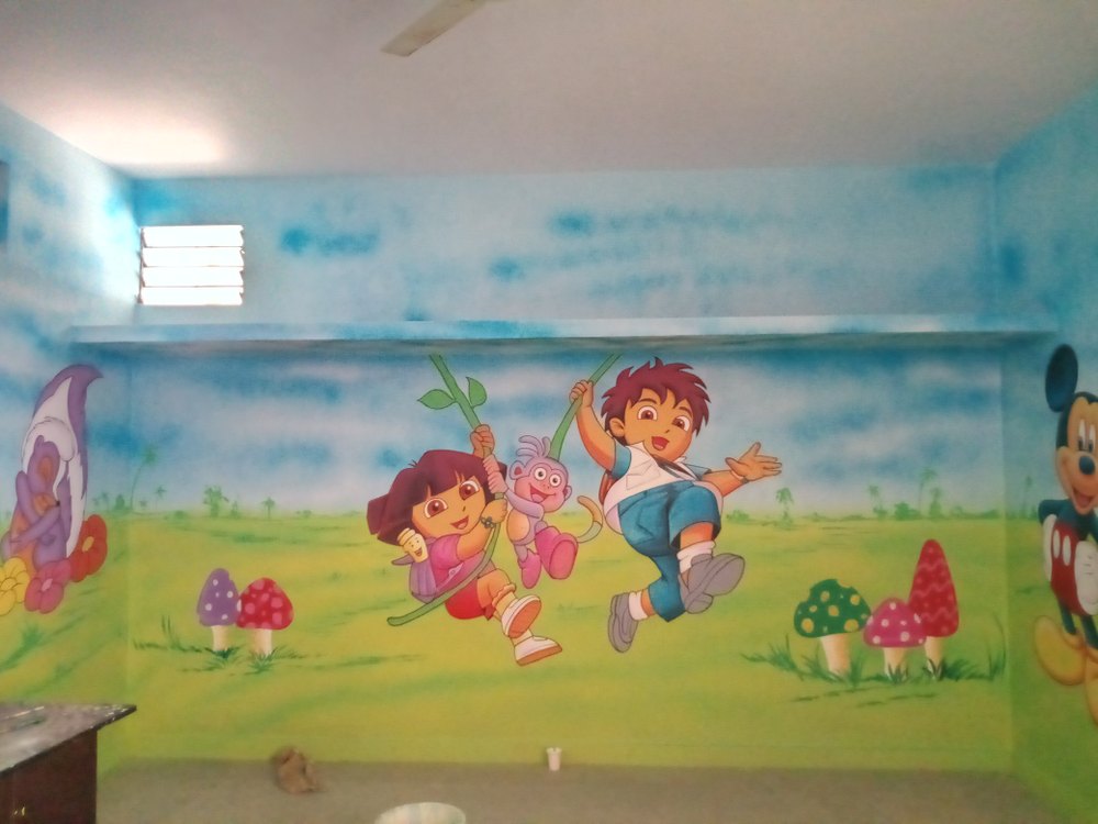 Cartoon Wall Painting, Size 400 To 100000 at Rs 60/square feet in