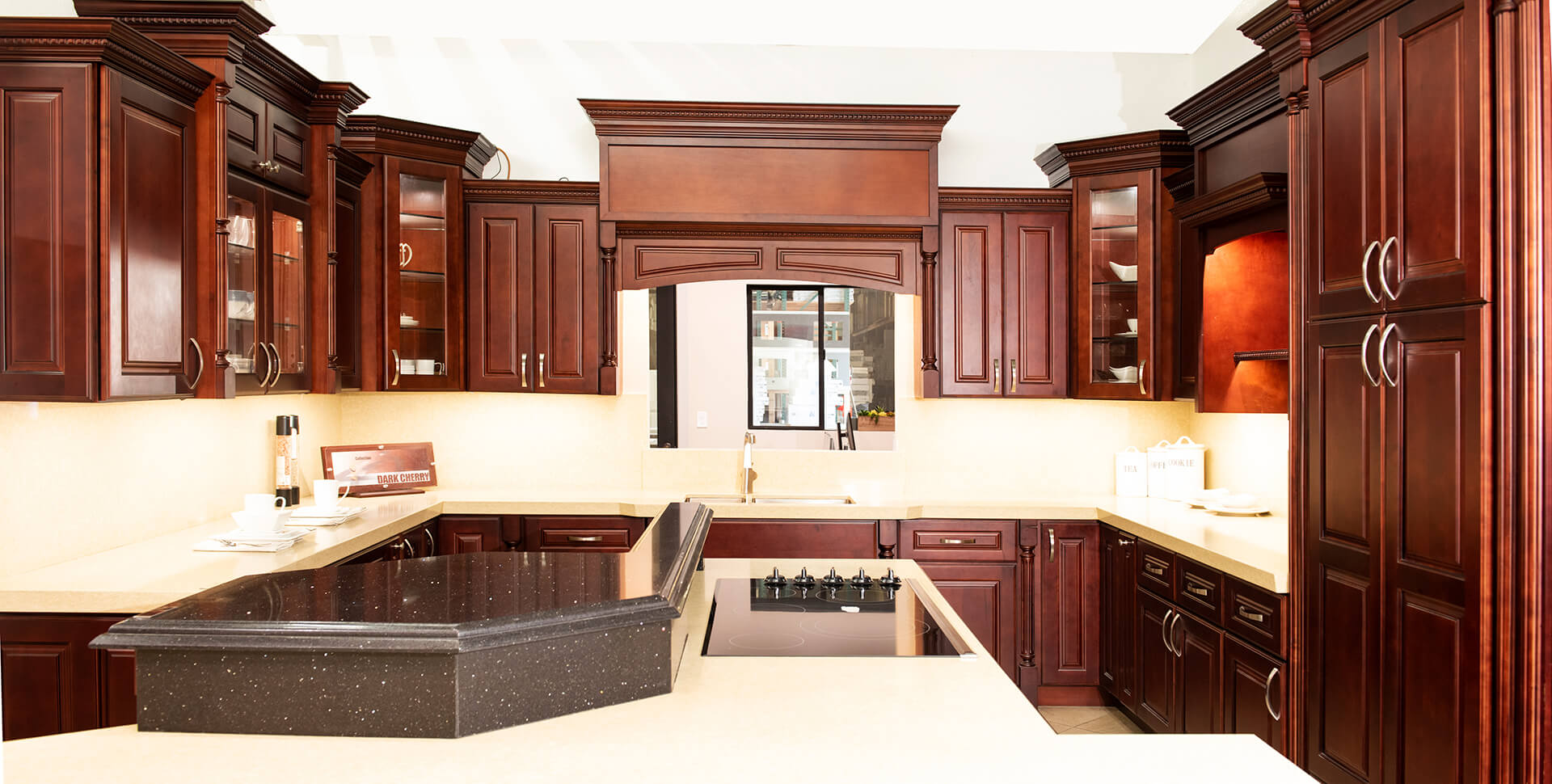 Dark Cherry Kitchens 405 & Stone