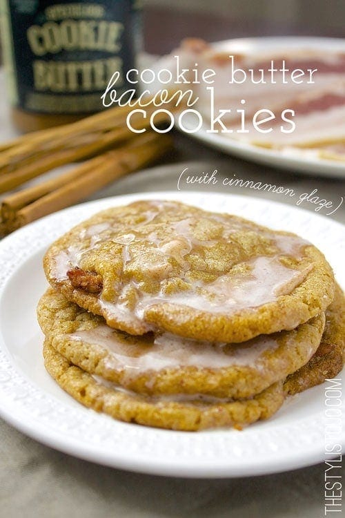 Bacon Cookie Butter Cookies with Cinnamon Glaze 40 Aprons