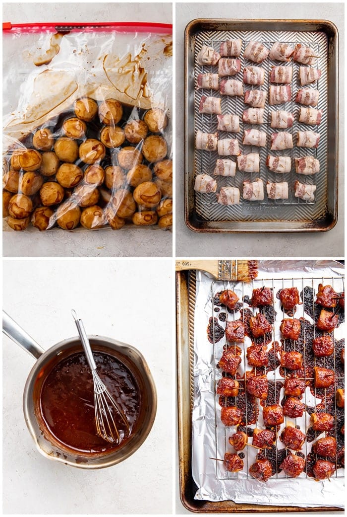 Bacon Wrapped Water Chestnuts 40 Aprons