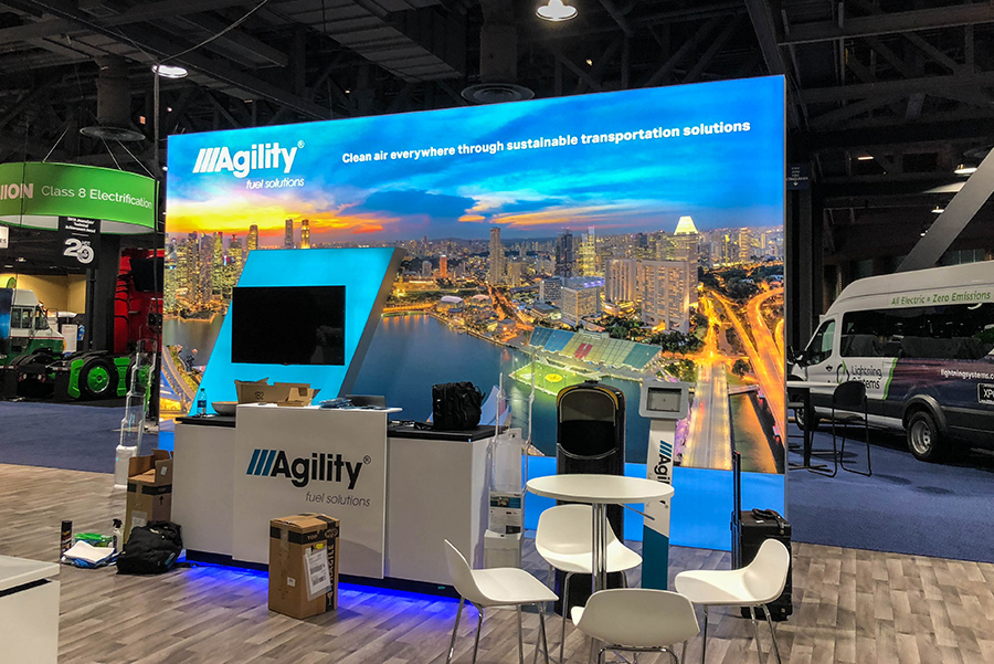 Freestanding LED Light Box Trade Show Booth for Agility Fuel 40 Visuals
