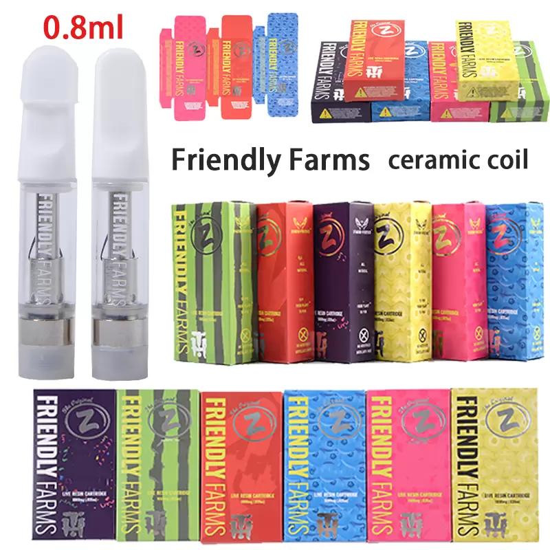 Friendly Farms Atomizers 0.8ml Vape Cartridges Packaging 510 Thread