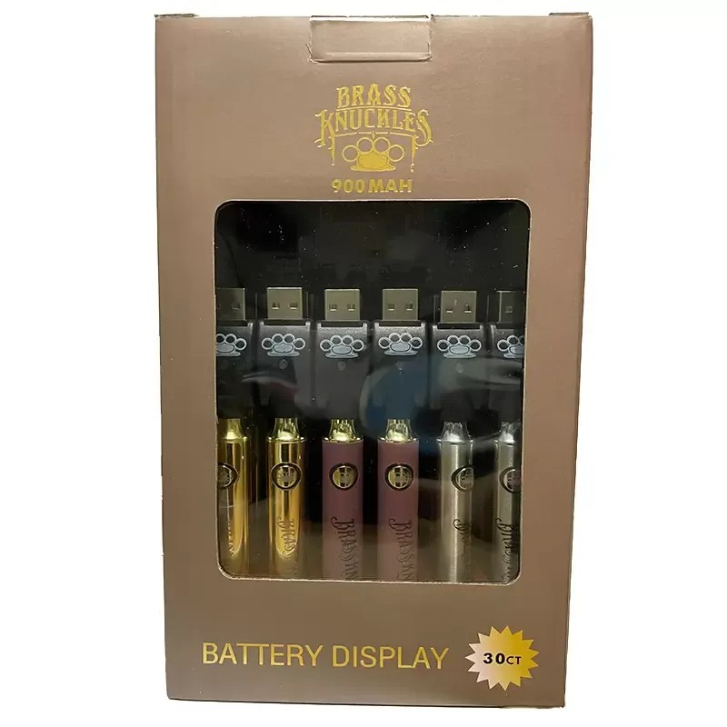 Brass Knuckles 900mAh Vape Battery Display Box Package BK Batteries 3 Colors Rechargeable