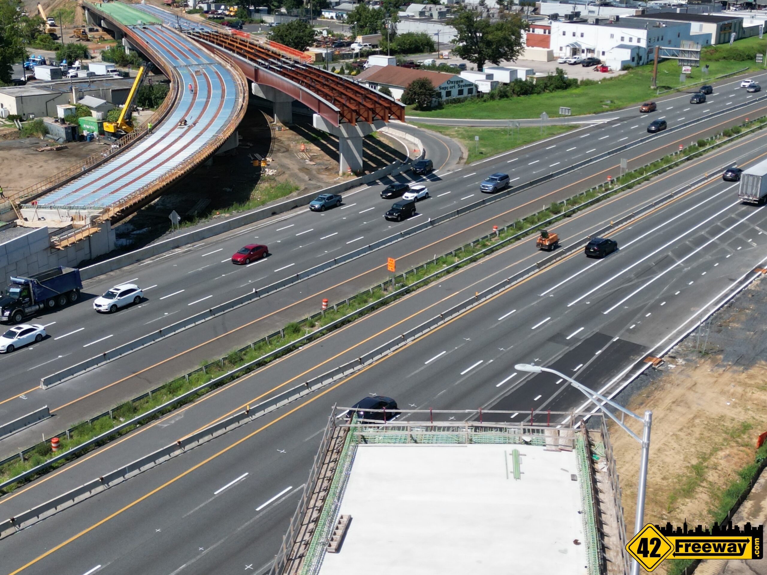 Route 42 Median in Bellmawr Prepped for Center Column Build 42 Freeway