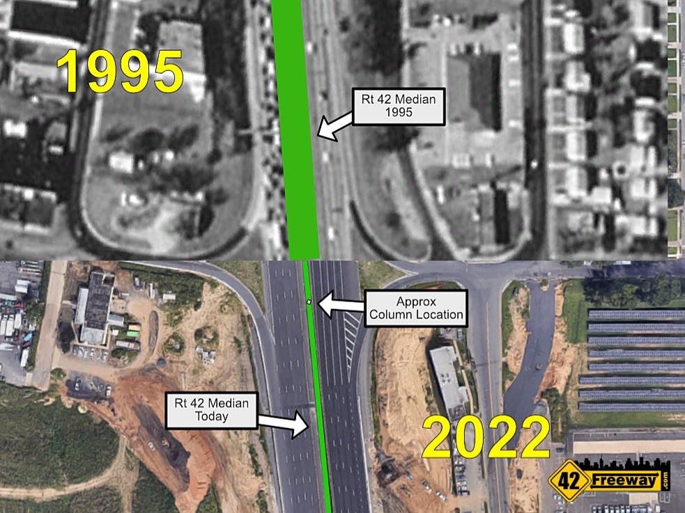 Route 42 Median in Bellmawr Prepped for Center Column Build 42 Freeway