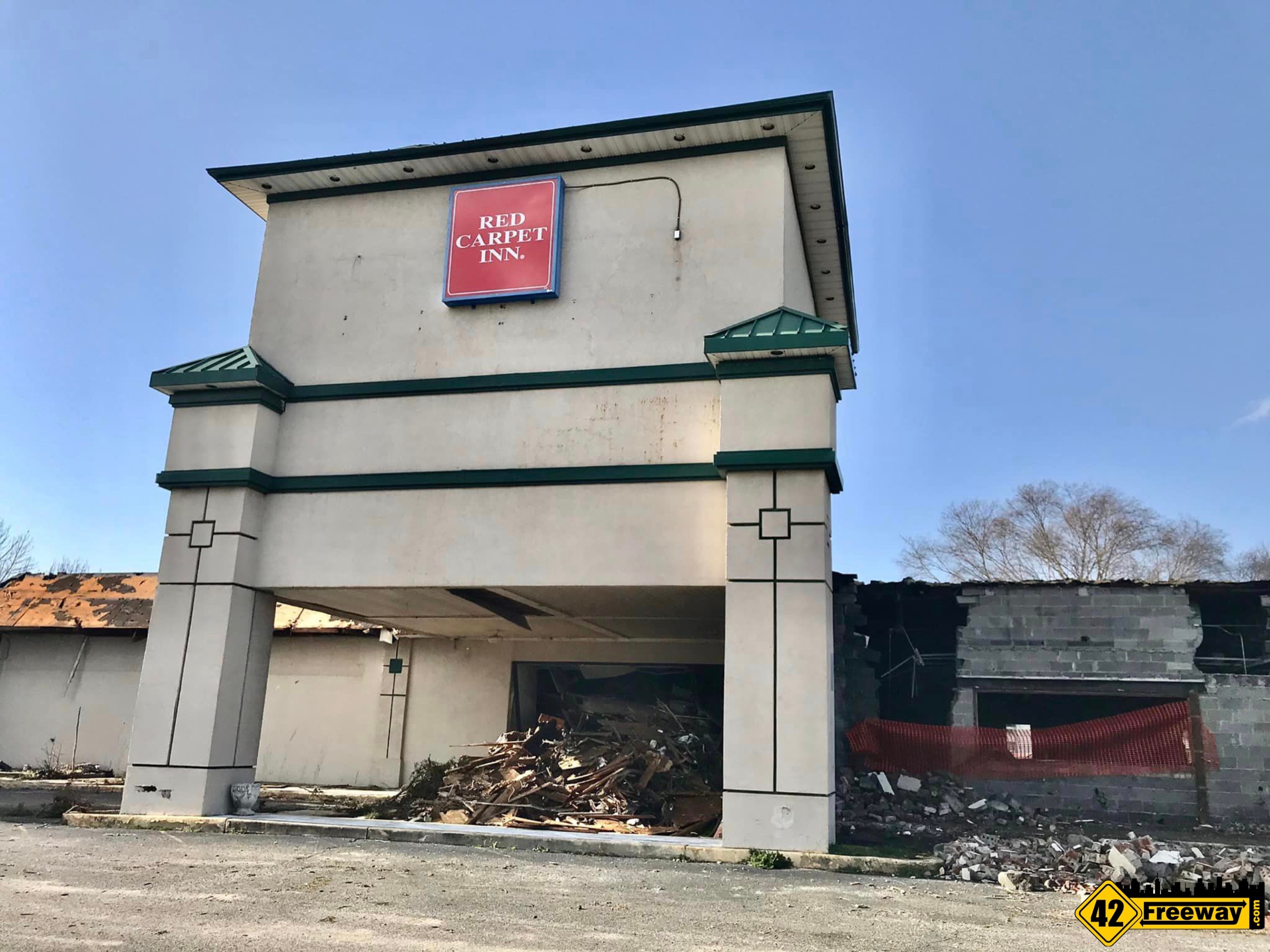 Portion of Red Carpet Inn Gibbstown Comes Down. Motel Is Open
