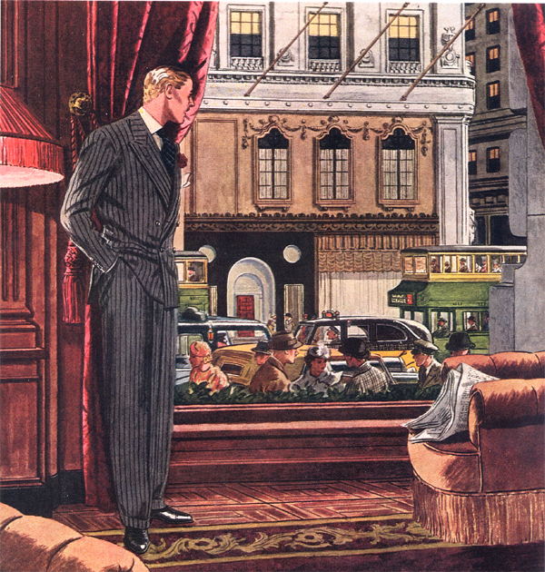 Vintage Menswear Illustrations Era of Apparel Arts & Esquire Black