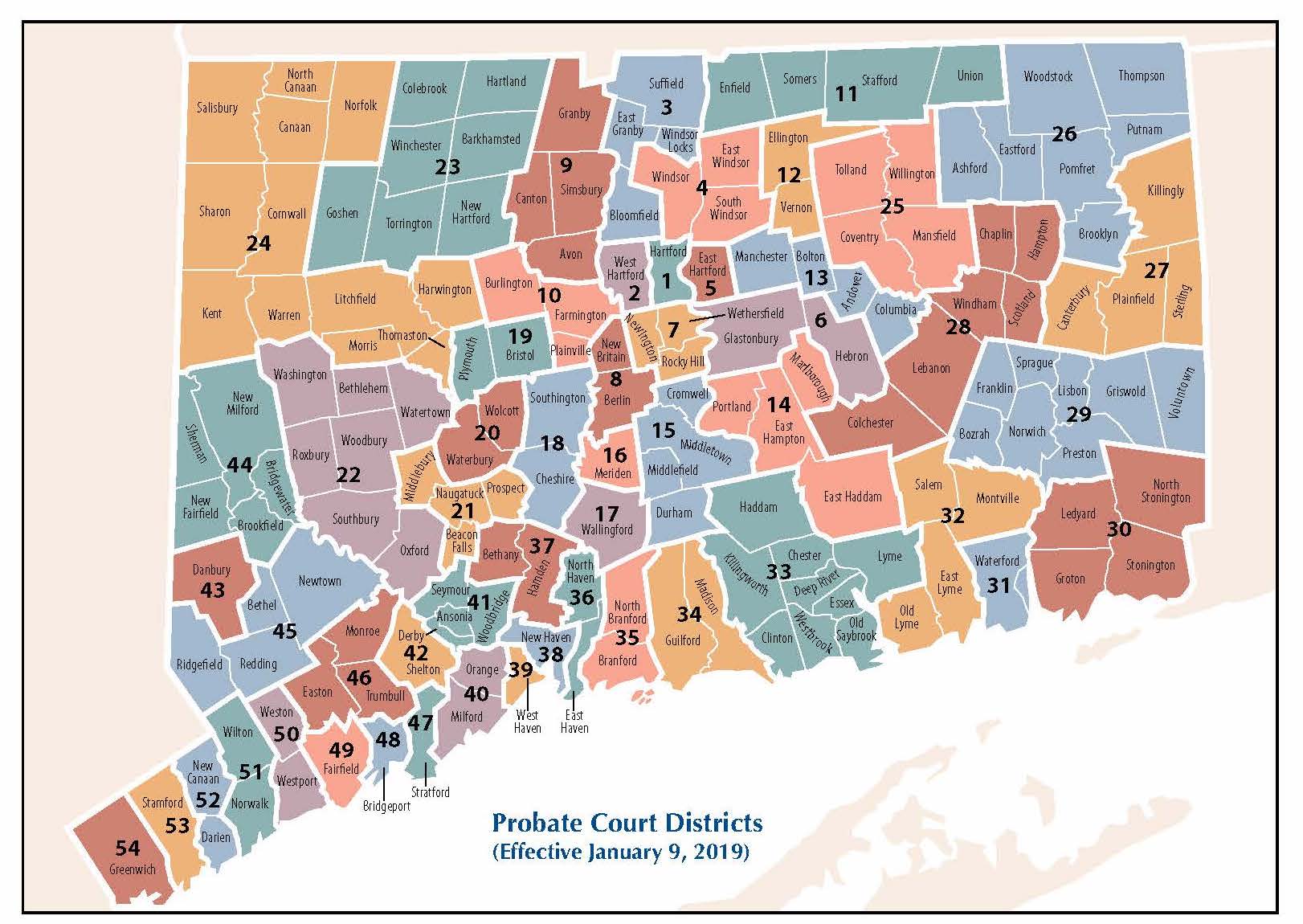 Connecticut Probate Districts