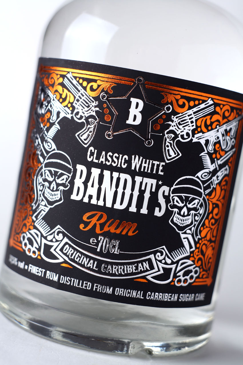 Caribbean rum design Bandit 43'oz Design Studio