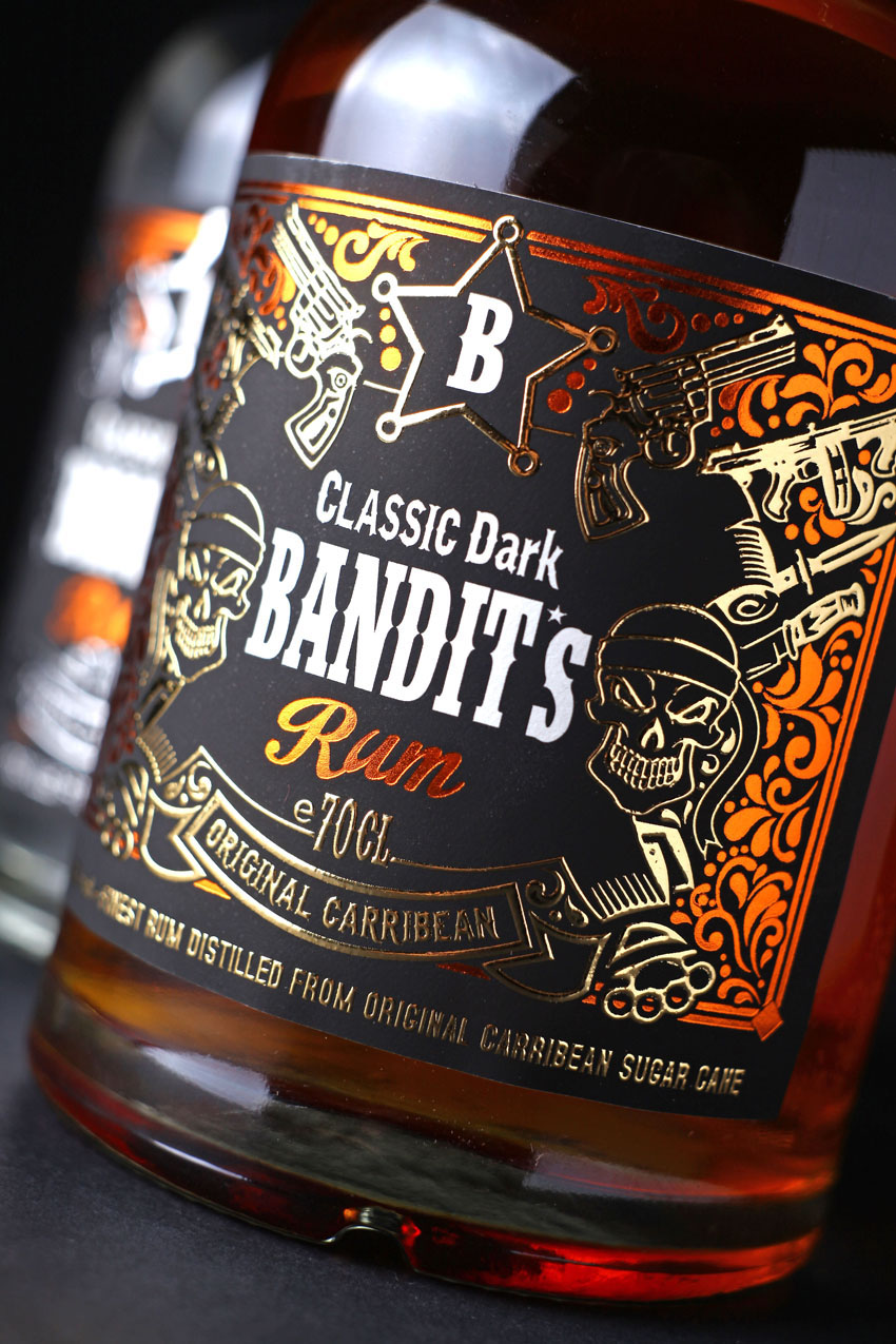 Caribbean rum design Bandit 43'oz Design Studio