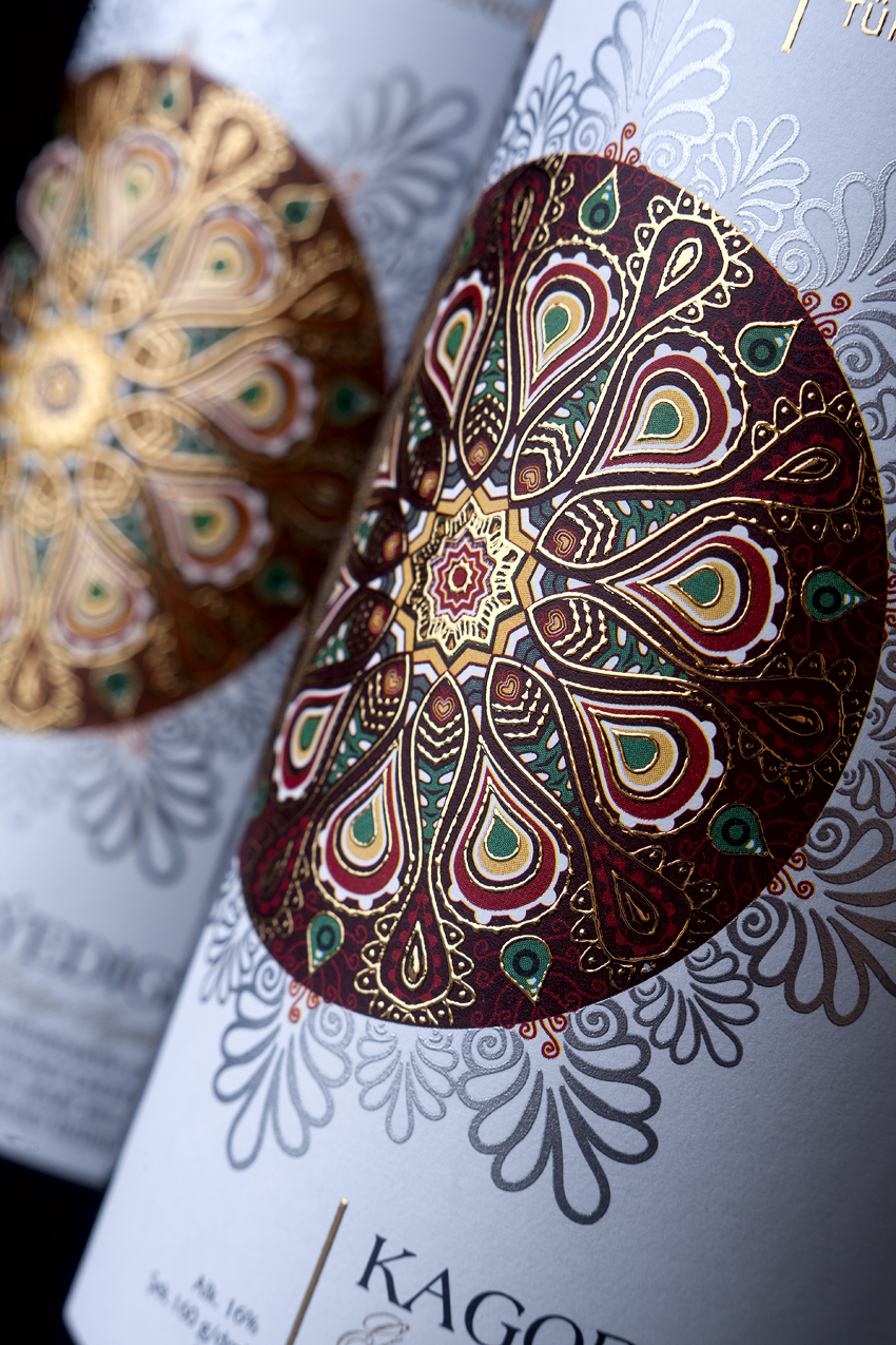 Turkmenistan wine label design by Design Studio 43'oz