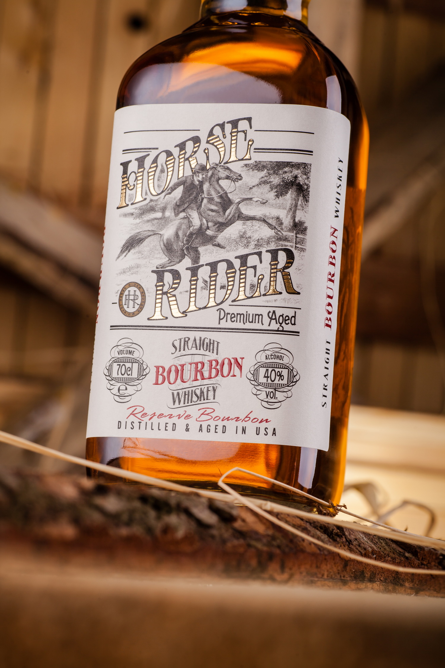 Classic Bourbon Packaging Design Horse Rider 43'oz Design Studio