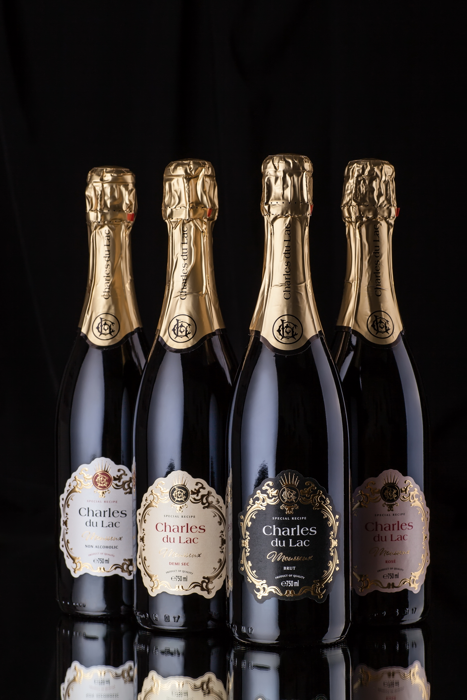 Sparkling Wine Label Design Charles du Lac 43'oz Design Studio