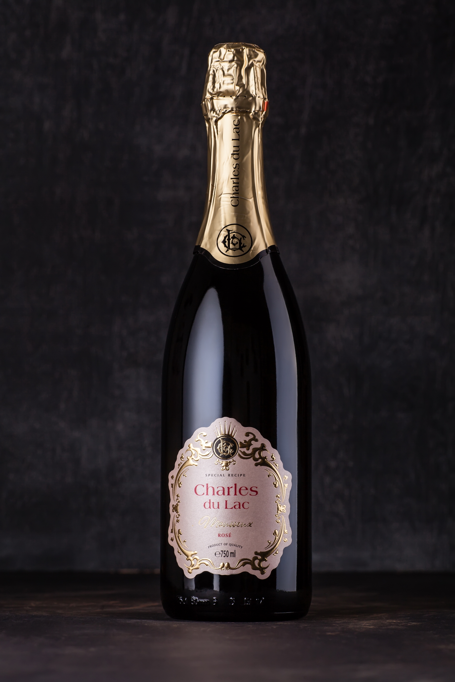 Sparkling Wine Label Design Charles du Lac 43'oz Design Studio