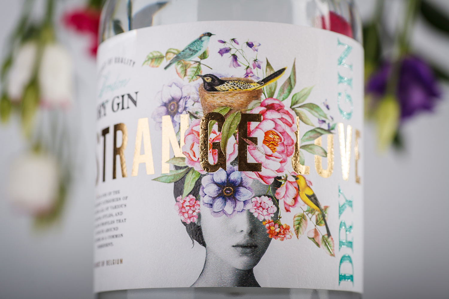 Dry Gin Label Design Strange Luve 43'oz Design Studio