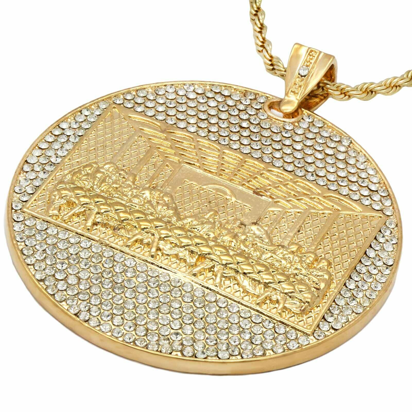 Huge LAST SUPPER Pendant w/5mm 30″ Rope Chain 44Four.Us